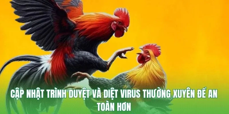 Cập nhật trình duyệt và diệt virus thường xuyên để an toàn hơn