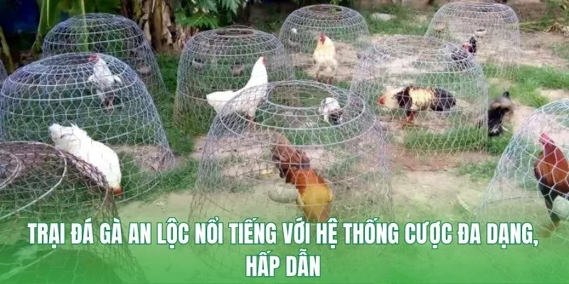 Trại đá gà An Lộc nổi tiếng với hệ thống cược đa dạng, hấp dẫn